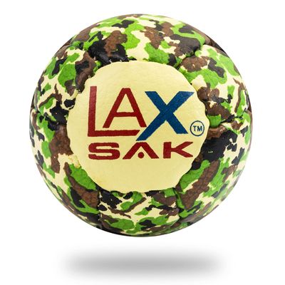 Lax Sak Soft Practice Lacrosse Balls - Same Weight & Size as a Regulation Lacrosse Balls, Great for Indoor & Outdoor Practices, Less Bounce & Minimal Rebounds - Trad Camo, 1 Pack