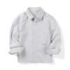 OCHENTA Boys Dress Shirts Button Down Long Sleeve Striped School Uniform Casual Formal Shirt Clothes Little Big Kids Grey Tag 140CM -7-8 Years view 1