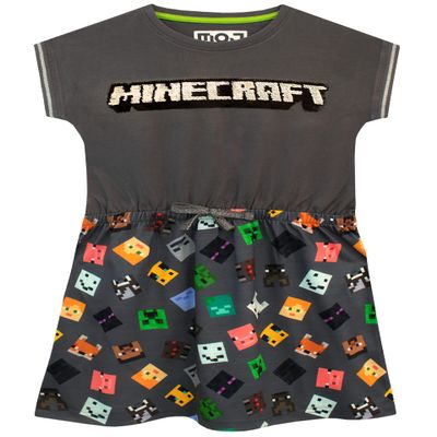 Minecraft Girls' Dress Size 10 Grey