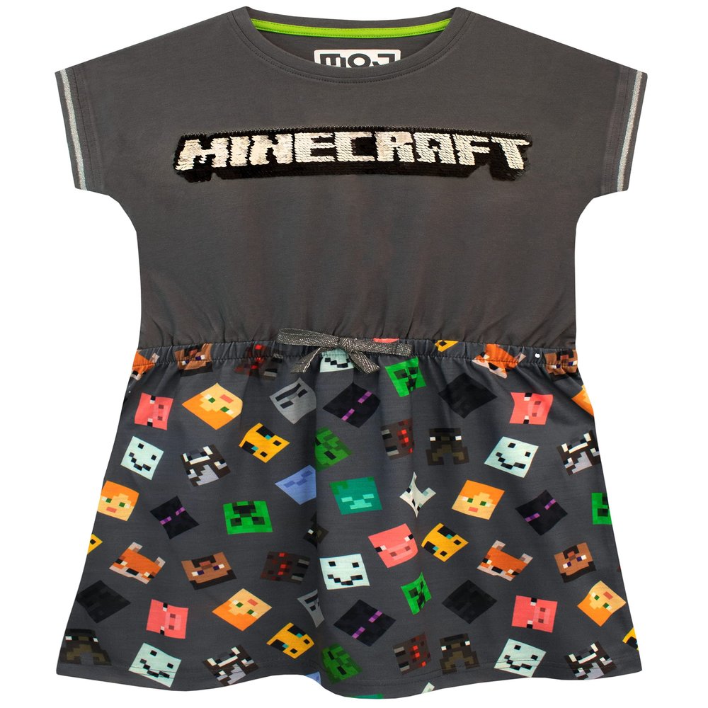 Minecraft Girls' Dress Size 10 Grey