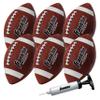 Franklin Sports Junior Footballs - Grip-Rite 100 - Kids Junior Size Rubber Footballs - Youth Balls - 6 Pack of Balls with Pump - Brown/White view 1