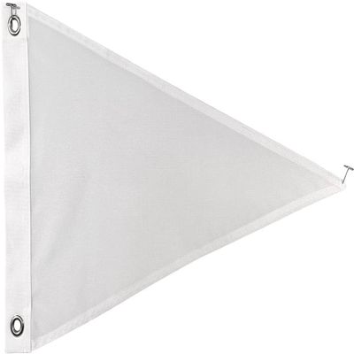 Set of 6 Blank White Nylon Pennant Flags - Size 5x8' - Proudly Made in the USA