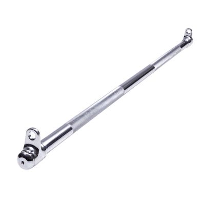 AmStaff Fitness 48" Straight Ez Curl Lat Pull Down Bar with Revolving Double Hook for Dual Pulley Cable Machines, Functional Trainer Multi-Purpose Attachment (Straight Bar)