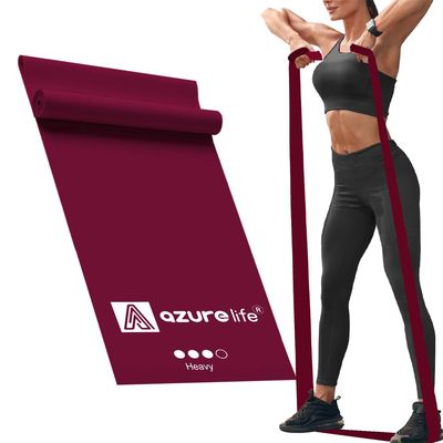 A AZURELIFE Professional 8 Yards Bulk Resistance Bands Rolls or 5,6,7 ft. Long Non-Latex Elastic Exercise Bands, Stretch Bands for PT, Yoga, Pilates, Rehab, at-Home or The Gym Workouts