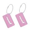 AKOAK 2-Pack Metal Luggage Tags, Square Engravable Suitcase ID Tag for Air Travel, Personalized Aluminum Alloy Bag Nameplate with Stainless Steel Loop, Quick Identification Travel Essentials (Pink) view 1