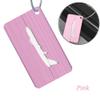 AKOAK 2-Pack Metal Luggage Tags, Square Engravable Suitcase ID Tag for Air Travel, Personalized Aluminum Alloy Bag Nameplate with Stainless Steel Loop, Quick Identification Travel Essentials (Pink) view 2