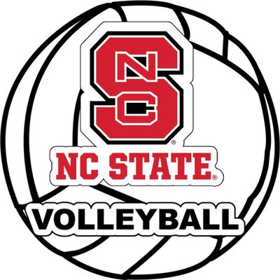 R and R Imports NC State Wolfpack 4-Inch Round Volleyball Vinyl Decal Sticker