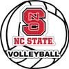 R and R Imports NC State Wolfpack 4-Inch Round Volleyball Vinyl Decal Sticker view 1