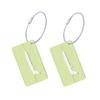 AKOAK 2-Pack Metal Luggage Tags, Square Engravable Suitcase ID Tag for Air Travel, Personalized Aluminum Alloy Bag Nameplate with Stainless Steel Loop, Quick Identification Travel Essentials (Green) view 1