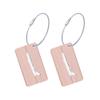 AKOAK 2-Pack Metal Luggage Tags, Square Engravable Suitcase ID Tag, Personalized Aluminum Alloy Bag Nameplate with Stainless Steel Loop, Quick Identification Travel Essentials (Rose Gold) view 1