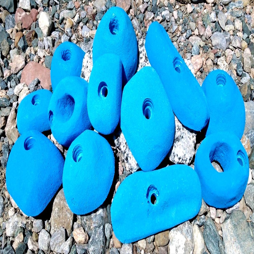 Climbing Holds Pack- 12 Large Bolt-on Holds with Various Difficulty (Blue)