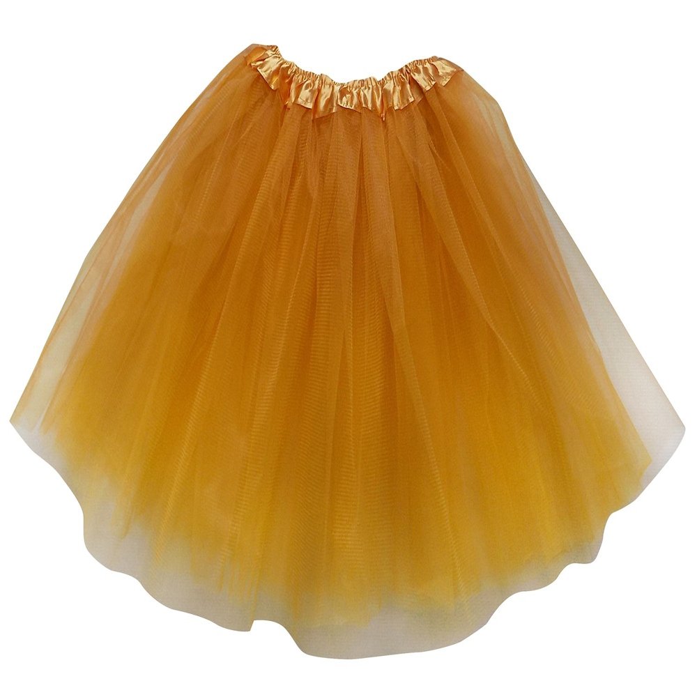 Extra Plus Size Adult Tutu XXL - Princess Costume Ballet Warrior Dash Running Skirt (Gold)