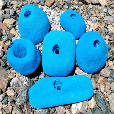Climbing Holds Pack- 6 Large Bolt-on Holds with Various Difficulty (Blue)
