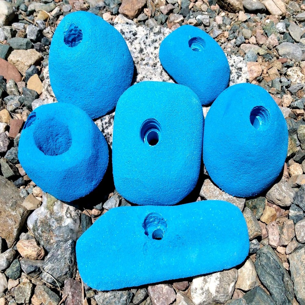 Climbing Holds Pack- 6 Large Bolt-on Holds with Various Difficulty (Blue)