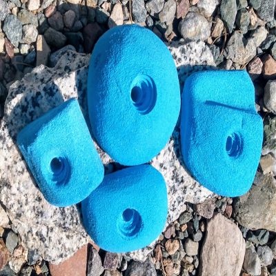 Climbing Holds Pack- 4 Large Bolt-on Holds with Various Difficulty (Blue)