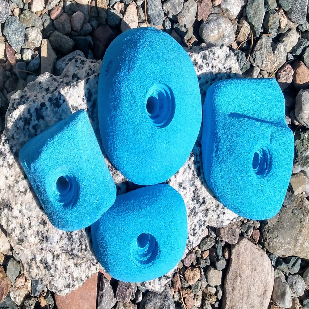 Climbing Holds Pack- 4 Large Bolt-on Holds with Various Difficulty (Blue)