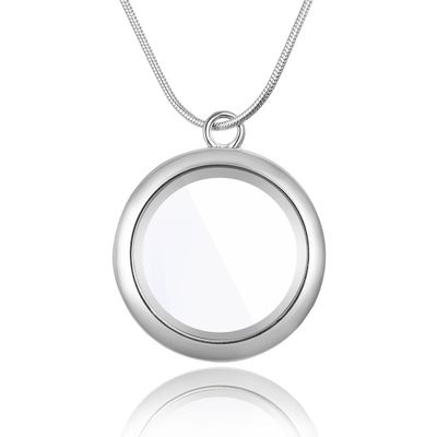 Adabele 3pcs Living Memory Floating Locket 30mm Round Glass Open Pendant Necklace 28 Inch Stainless Steel Chain Birthstone Charms Keepsake Memorial Jewelry MCL285