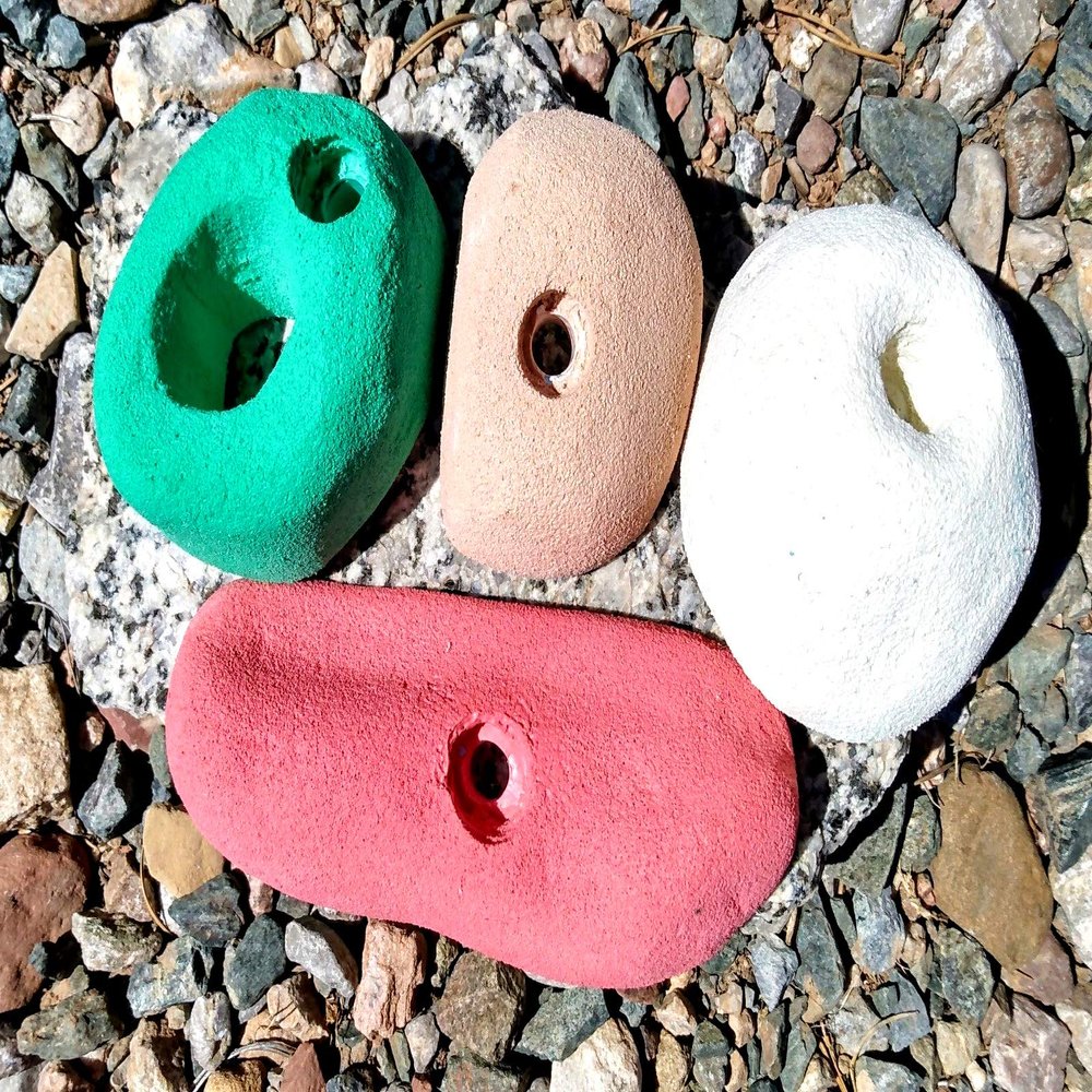 Climbing Holds Pack- 4 Large Bolt-on Holds with Various Difficulty (tan)
