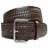 Belts.com Utility Uniform Work Belt w/Simple Single Prong Buckle One Piece Full Grain Leather Basketweave Embossed Belt 1-3/4"(45mm) Wide (Brown, 46) view 1