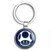 Mario Brothers 1up Mushroom Car Window White Vinyl Double Sided Stainless Steel Keychain Key Ring Chain Holder Car/Key Finder view 1