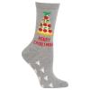 Hot Sox Womens Merry Crustmas Non Skid Socks 1 Pair, Grey Heather, Womens 9-11 view 1