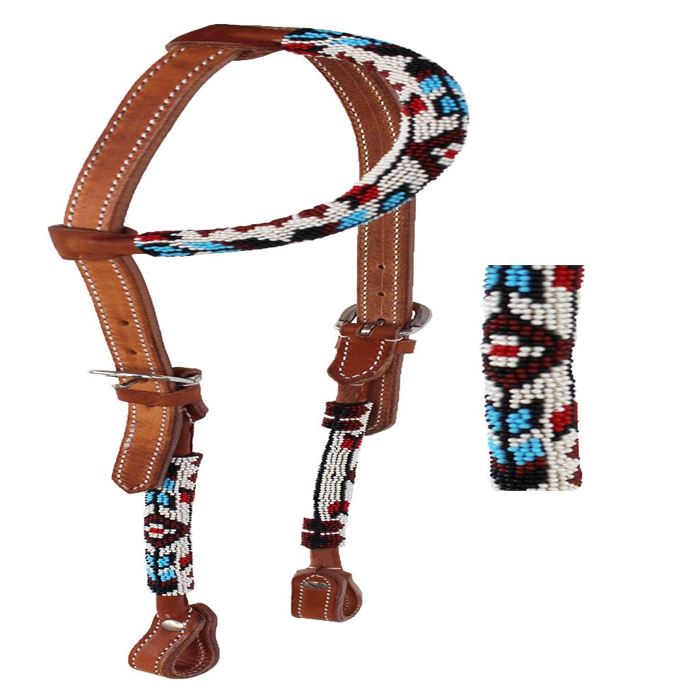 PRORIDER Horse Show Bridle Western Leather Headstall 79RT10HA