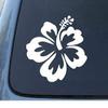 Hibiscus Flower - Hawaiian Premium White Vinyl Double Sided Stainless Steel Keychain Key Ring Chain Holder Car/Key Finder view 3