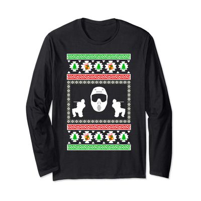 Airsoft player ugly christmas gift for son dad Long Sleeve T-Shirt