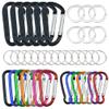 20 Pack Carabiners Clips with Keychain D Ring Caribeaner Clip Hook for Backpack Water Bottle Key Home RV Outdoor Small Item (3 Style)