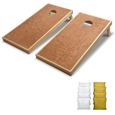 GoSports 4 x 2 Commercial Grade Cornhole Boards Set - Natural Wood Cornhole Boards, Choose From Different Bean Bag Color Combinations