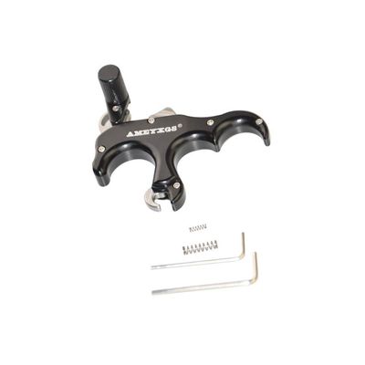 AMEYXGS Archery Automatic Thumb Trigger 3 Finger Archery Release Aid Grip Shooting Tool Accessory for Compound Bow Hunting Shooting (Black)