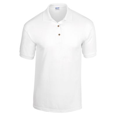Gildan DryBlend Childrens Unisex Jersey Polo Shirt (Pack of 2) (M) (White)