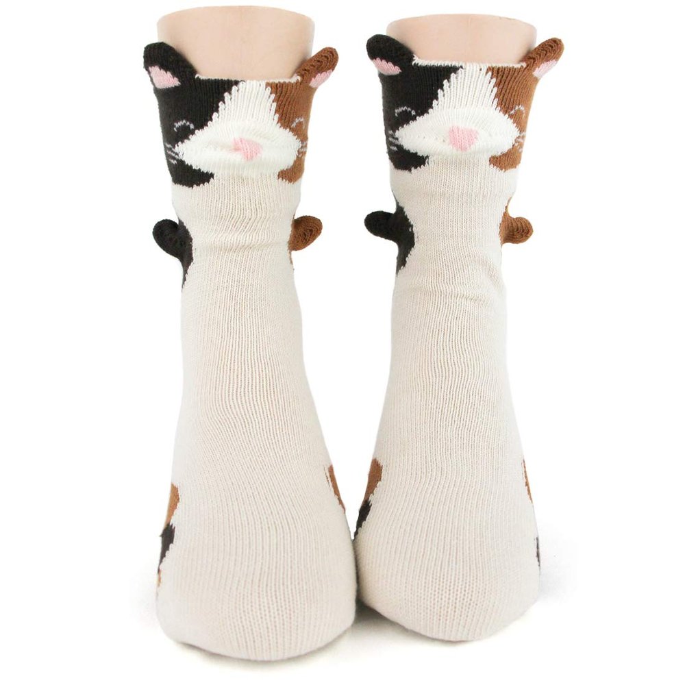 Foot Traffic, Youth Calico Cat 3D Socks, Shoe Size 12-5