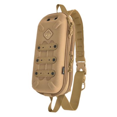 HAZARD 4 Bandoleer - Mini Tactical Sling Bag - EDC/CCW Shoulder Crossbody Pack - Water Resistant Small Chest Satchel - Durable Carry Travel Backpack - Military-Style Single Strap Body Pack - Coyote