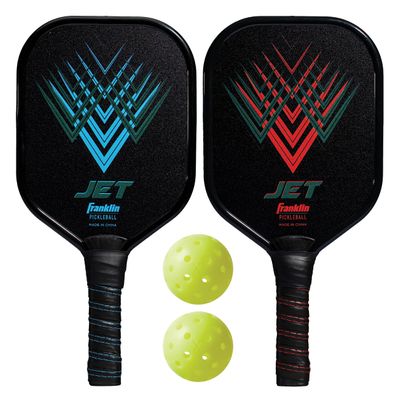 Franklin Sports Pickleball Paddle and Ball Set - Aluminum - Jet - 2 Player - USAPA Approved