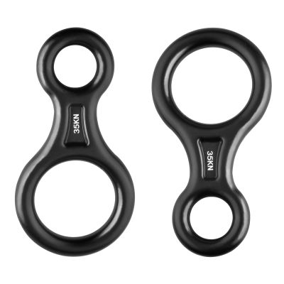 Azarxis Climbing Rescue Figure 8 Descender Rigging Plate Heavy Duty & Large & High Strength Rappel Device Equipment for Rappelling, Belaying, Tree Climbing, Aerial Silks Rigging (Black - Pack of 2)