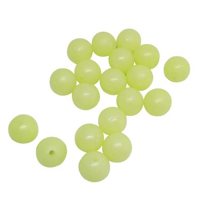 200pcs/pack Soft Rubber Luminous Fishing Beads Round Plastic Rig Glowing Green Beads 8mm Carp Fishing Gear Accessory