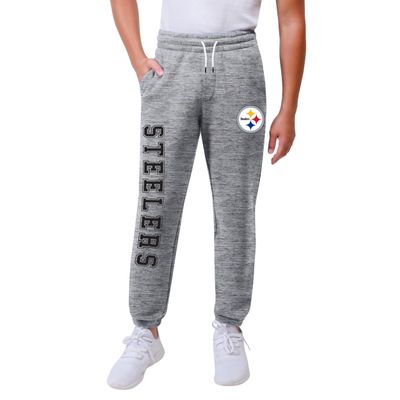 Ultra Game NFL Official Youth Super Soft Game Day Jogger Sweatpants, Pittsburgh Steelers, Heather Gray, 10-12