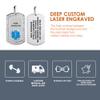 Divoti Pure Titanium Medical Alert Necklace for Women, Custom Engraved Supreme Dog Tag Medical ID Necklace-28' Ball/Light Blue view 2
