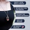 Divoti Pure Titanium Medical Alert Necklace for Women, Custom Engraved Supreme Dog Tag Medical ID Necklace-28' Ball/Light Blue view 3