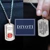 Divoti Pure Titanium Medical Alert Necklace for Women, Custom Engraved Supreme Dog Tag Medical ID Necklace-28' Ball/Light Blue view 4