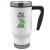 Just a girl who loves basketball 17 oz stainless steel travel mug (Green) view 1