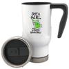 Just a girl who loves basketball 17 oz stainless steel travel mug (Green) view 2