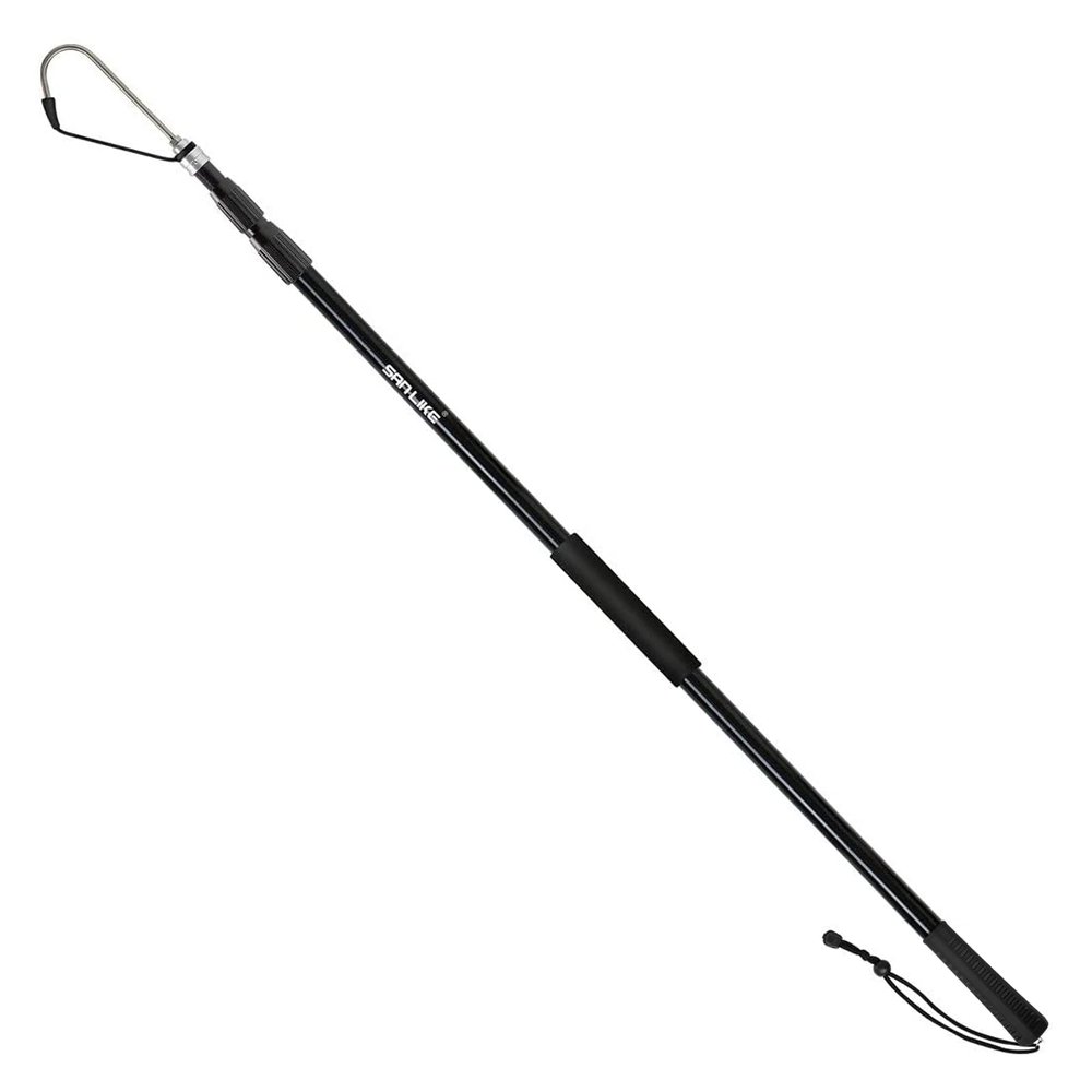SAN LIKE Telescopic Fishing Gaff Aluminum/Fiberglass Pole with Nonslip Rubber Handle Stainless Steel Hook with M8 Screw