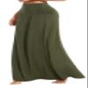 EXCHIC Women's Boho Flod Over Long Maxi Skirt Elastic High Waisted Long Skirts for Women (Army Green, Small) view 2