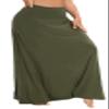 EXCHIC Women's Boho Flod Over Long Maxi Skirt Elastic High Waisted Long Skirts for Women (Army Green, Small) view 3
