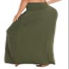 EXCHIC Women's Boho Flod Over Long Maxi Skirt Elastic High Waisted Long Skirts for Women (Army Green, Small) view 4