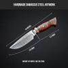 BIGCAT ROAR Wild Tiger - Handmade Damascus Steel Fixed Blade Knife 10" - Walnut Wood Handle & Leather Sheath - Bushcraft, Outdoor Camping, Skinning & Survival EDC Knife - Collector Hunter Men Gifts view 2