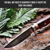 BIGCAT ROAR Wild Tiger - Handmade Damascus Steel Fixed Blade Knife 10" - Walnut Wood Handle & Leather Sheath - Bushcraft, Outdoor Camping, Skinning & Survival EDC Knife - Collector Hunter Men Gifts view 3