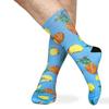 Benefeet Sox Mens Crazy Funny Cool 3D Print Novelty Design Mid Crew Tube Socks Fun Fruit Patterned Cotton Dress Socks Gift for Men Kids Teens Boys Adult, Blue Pineapple view 2